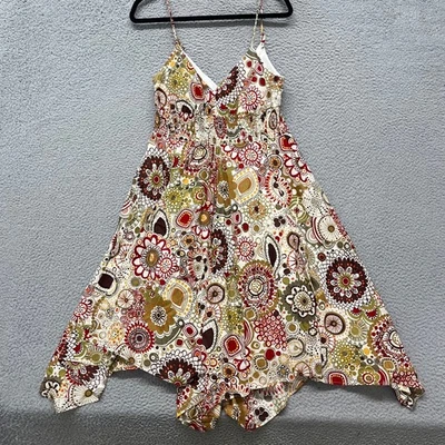 Vestido Y2K Sheri Martin L Colorido Floral Pañuelo Dobladillo Boho Tropical Vacaciones Foto 1 de 4