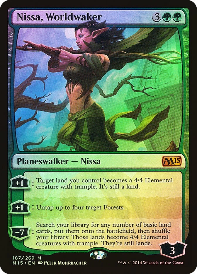 MTG FOIL Nissa, Worldwaker  - Magic 2015 #187 - Image 1 of 1