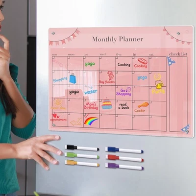 1 Dry Erase Planner Board Dry Erase Board Acrylic Fridge Board - Image 1 of 4