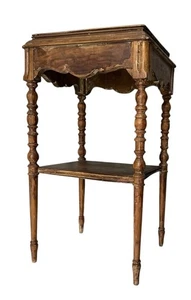 Sterling Furniture Company Antique Carved Wood Accent Table with Shelf (Project) - Picture 1 of 12