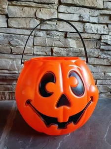 Molde soplado vintage Grand Venture 1997 Jack O'Lantern cubo cubo de truco o trato  - Imagen 1 de 7