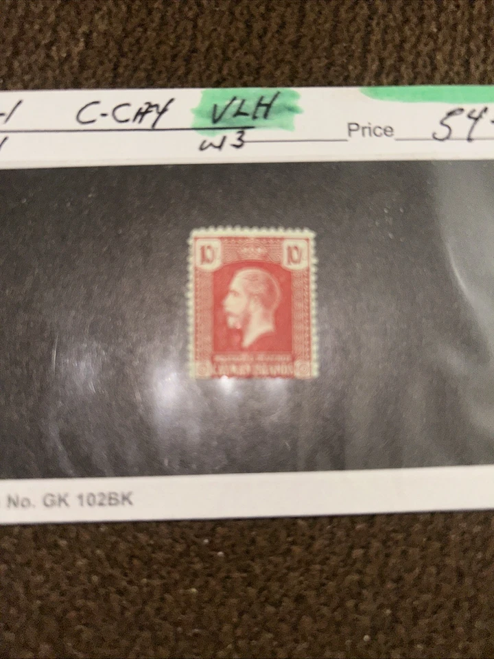 Islas Caimán 1921 KGV 10s carmín/verde excelente MNH. SG 67. Sc 68. Foto 1 de 4