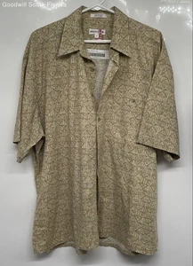 Pierre Cardin Mens Gray Green Geometric Cotton Button-Up Shirt Size XL - Picture 1 of 7