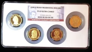 2008-S Presidential Dollars $1 One Dollar 4 Coin Set NGC PR69 - Picture 1 of 2