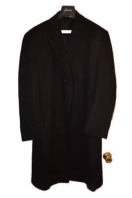 $1295 Pure Cashmere Black Overcoat 44R 44 R Top Coat Full Length Jos A Bank - Image 1 of 4