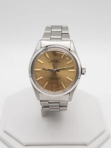 Estate $10,000 Rolex Oyster Perpetual 34mm SS Mens Champagne DIAL Watch SERVICED - Picture 1 of 9