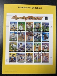 FDC 3408 Legends OF Baseball Sheet of 20 Stamps - USPS - Picture 1 of 2