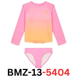 Calvin Klein Girls Two-Piece Rashguard Swimsuit Set w/ UPF 50+ Sun Protection, S - Picture 1 of 2