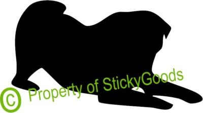 Calcomanía de vinilo Pug #6 BOGO FREE Pug perro jugando para coche camión ventana computadora portátil Foto 1 de 3