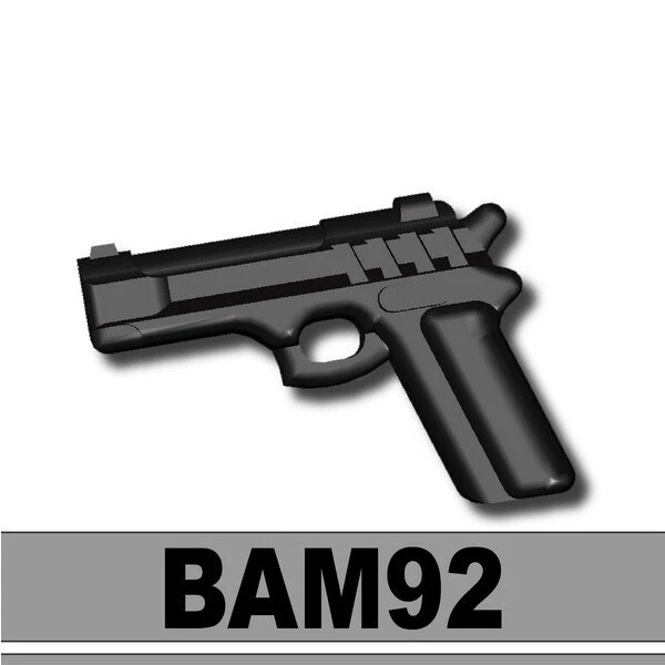 M9 Pistol (Black) compatible w/toy brick minifig Army Police - Image 1 of 1