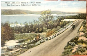 Quail Lake Near Baileys Ridge Route Los Angeles to Bakersfield CA Postcard - Picture 1 of 3