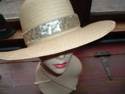 Diadema elástica de lentejuelas doradas y terciopelo para damas Foto 1 de 3