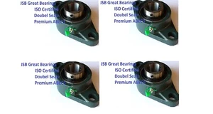 (QTY.4) UCFL206-20 double seal oval flange bearing 1-1/4 bore UCFL206 - Picture 1 of 4