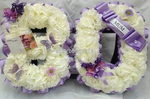 Artificial Silk Funeral Flower Any 2 Number Letter Wreath Tribute Memorial 21 18 - Picture 1 of 12