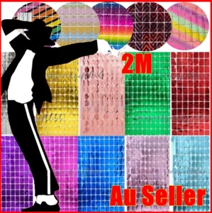 SALE 2m Sequins Foil Backdrop Tinsel Shimmer Curtain Door Wedding Birthday Party - Picture 1 of 20