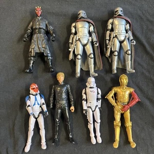 STAR WARS 6.5" Lot Captain Phasma C-3po Luke Darth Maul Sky Trooper Black Series - Picture 1 of 6