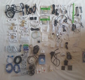 USB Wire & Adaptor bundle ip Micro usb 2&3 pin Eu Uk adaptors 100+ mixed joblot - Photo 1 sur 4