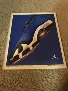 Vintage 1999 NIKE AIR JORDAN XIV 14 LOW Shoes Poster Print Ad 1990s BLUE WHITE - Picture 1 of 1