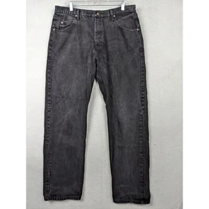 Wrangler Mens Relaxed Fit Jeans Size 38x32 Black Denim Cotton - Picture 1 of 12