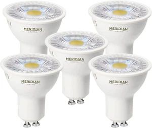 5 x LED GU10 Light Bulb 6500K Day Light Halogen Spotlight Equivalent 4.5W 345lm - Picture 1 of 2