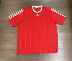Adidas Soccer Jersey Mens XL Red White Clima365 3 Stripe Jersey - Picture 1 of 4