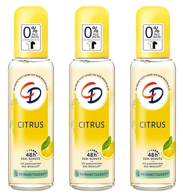 CD CITRUS Bio Zitrone Deodorant Zerstäuber Zitrus Deo Spray 48h Schutz 3x 75ml - Bild 1 von 2