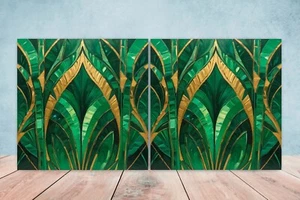 Azulejos de cerámica de diseño Art Deco - Juego de 2 azulejos de decoración de pared Art Deco, azulejos Art Deco - Imagen 1 de 3
