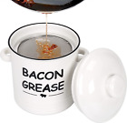 Ceramic Bacon Grease Container With Strainer - 600Ml / 20Oz Farmhouse Bacon Grea