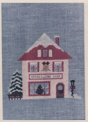 Needlework Shop Christmas Village Stitchery Cross Stitch Pattern Holly House - Image 1 of 2
