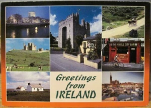 Irish PC GREETINGS FROM IRELAND Multiview Bunratty Kilkenny John Hinde 2/396 - Picture 1 of 2