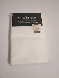 VINTAGE RALPH LAUREN 100% COTTON PILLOWCASES NIP 200 Thread No-Iron (New Sealed) - Picture 1 of 3