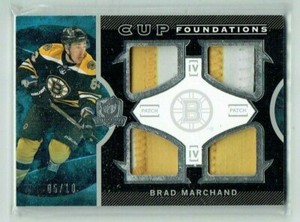 12-13 UD Upper Deck The Cup Foundations  Brad Marchand  /10  Quad Patches
