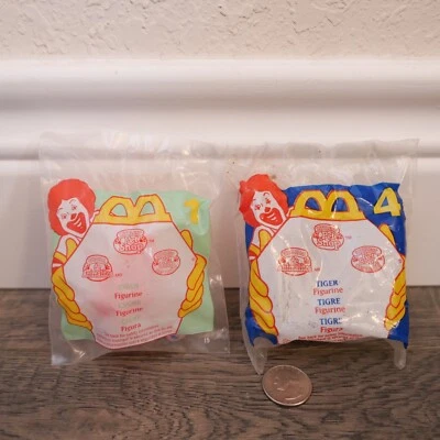 McDonalds Happy Meal Toy Littlest Pet Shop #1 & #4 Tiger Swan Lot SEALED 1995 - Image 1 of 2