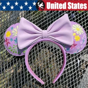 Disney Parks Purple Flower Mickey Loungefly Anniversary Minnie Ears Headband US - Picture 1 of 9