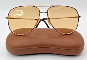 Vintage Nikon Aviator Sunglasses 80s 90s Gold Frames Brown Lens Retro Disco Cool - Picture 1 of 8