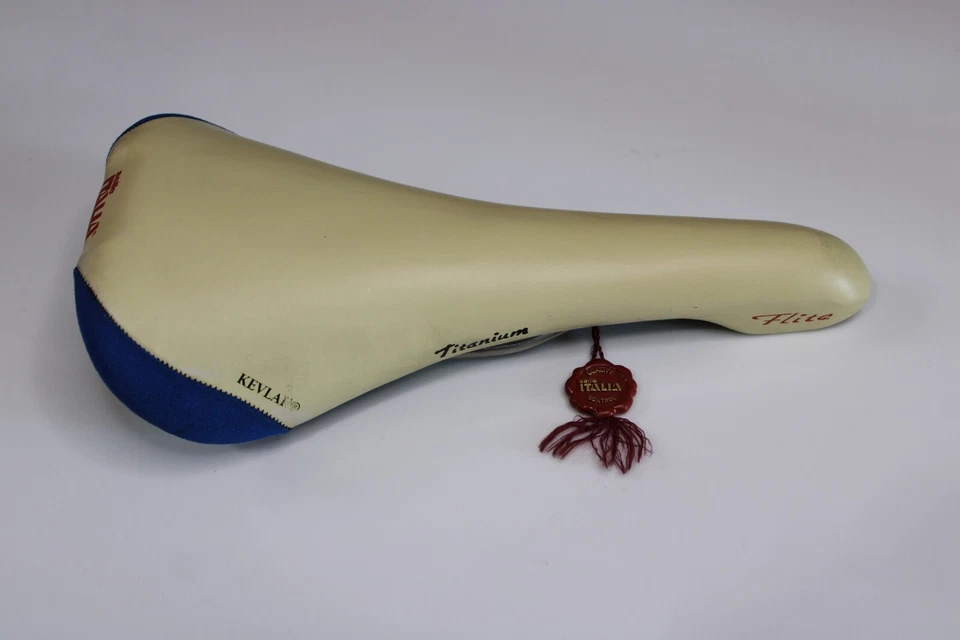 NOS SELLE ITALIA FLITE BLANCO AZUL VINTAGE ASIENTO SILLÍN BICICLETA DE CARRERAS ANTIGUA Foto 1 de 3