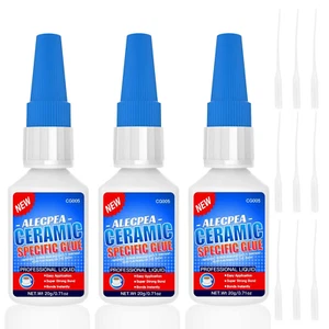 3Pack 20G Ceramic Super Glue for Porcelain and Pottery Repair - Rapid-Setting, W - Picture 1 of 8