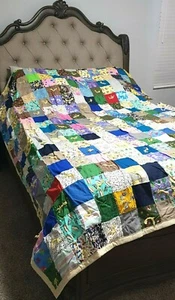 NEW! HANDMADE QUILT! #96 Patchwork Multi Color / Pattern Grandma Nursery 97x94 - Picture 1 of 11