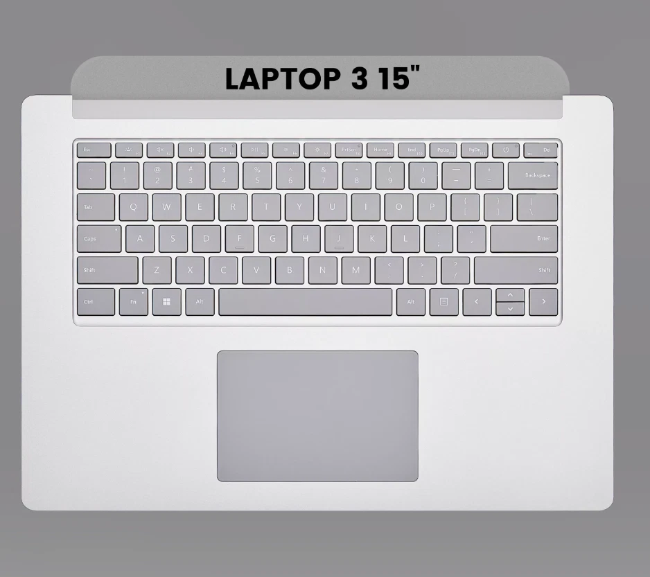 Top Case With Keyboard For Microsoft Surface Laptop 3 15" (1872 / 1873) (Silver) - Image 1 of 4