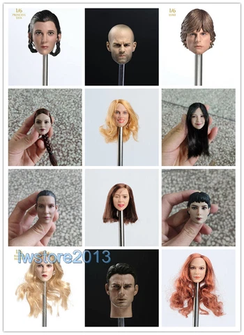1:6 Girl Man Head Sculpt Carved For 12inch Female Male Action Figure Body Dolls Cover
