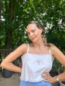 Victorian Camisole - Antique Camisole. White Cotton . Large - Picture 1 of 21