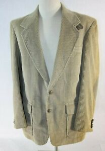Farah Sport Coat Jacket Men's 40R  Tan Beige Corduroy Western Style Vintage