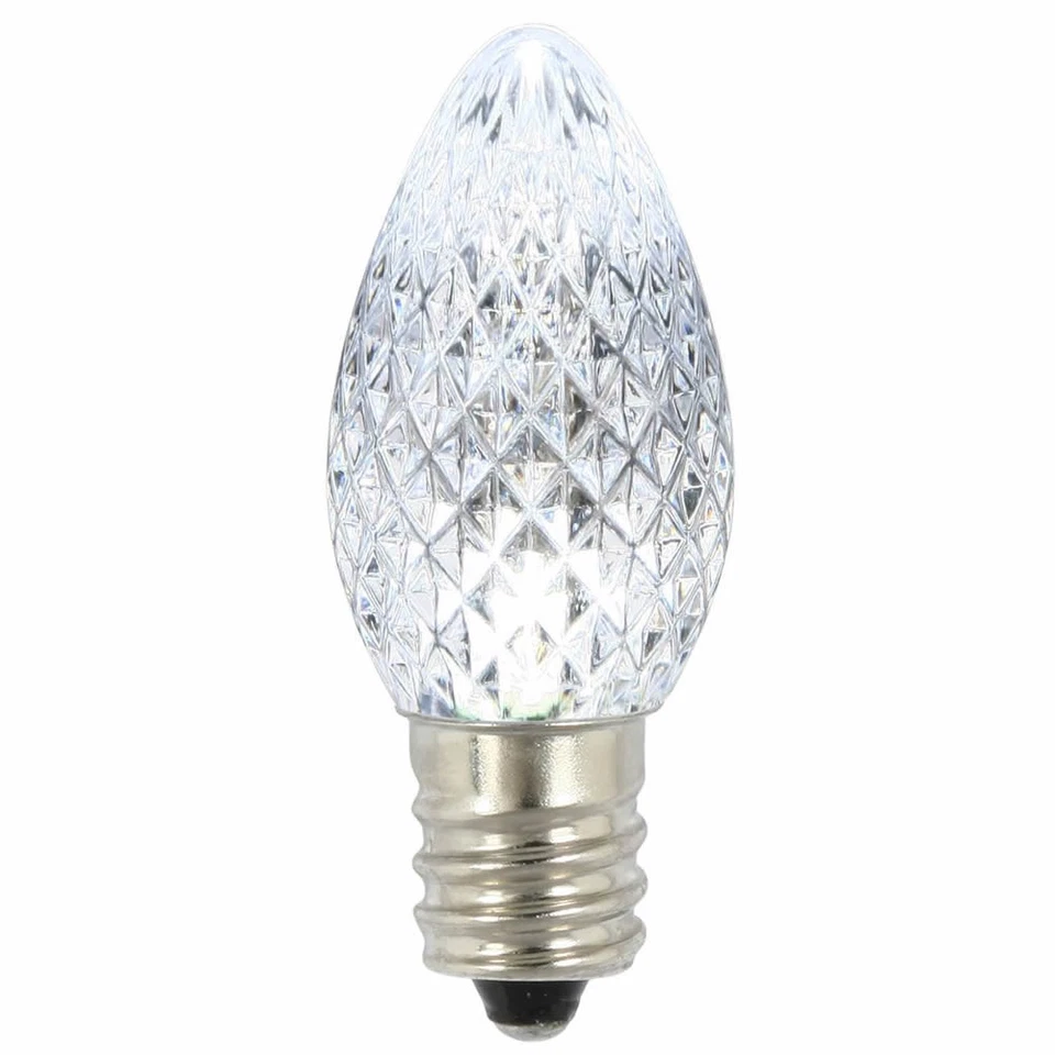 Vickerman C7 Faceted LED Pure White Twinkle 25/Box - XLEDC7PT-25 - Image 1 of 1