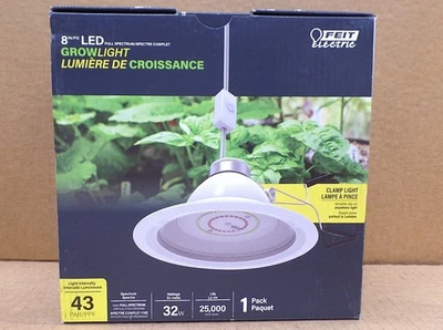 FEIT ELECTRIC 8" 32W CLAMP MOUNT FULL SPECTRUM LED PLANT INDOOR PLANT GROW LIGHT - Изображение 1 из 3