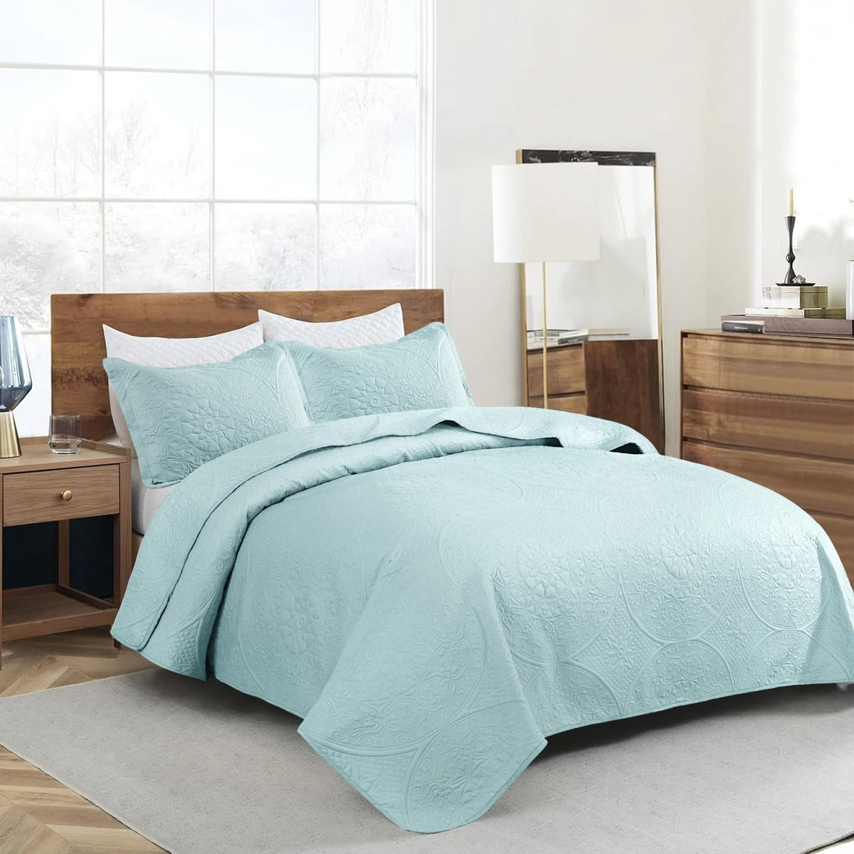 SahSahCasa Juego De Colcha De Gran Tamaño De 100 % Algodón De 120 X 120  Pulgadas, Tamaño, image size:1200x1200