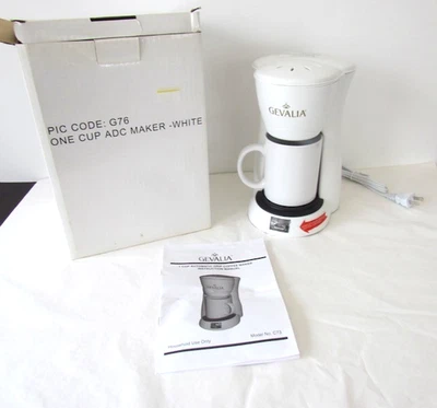 Gevalia Single 1 Cup Coffee Maker Model C73 White Vintage Deadstock New in Box - Image 1 of 4