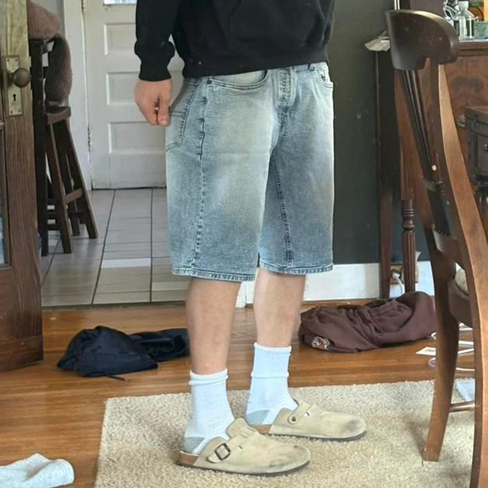 Y2K Mens Baggy Buffalo Jean Shorts SZ 34'' - Image 1 of 4