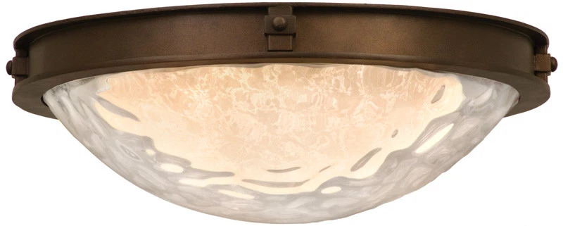 Kalco Newport Round Glass Flush Mount Lighting, 2 Light, 26 Total Watts , Bronze - Image 1 of 1