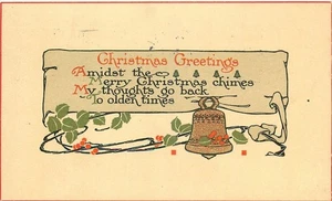1913 Arts & Crafts Christmas Greeting AM Davis Postcard 25-10419 - Picture 1 of 2