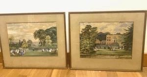 Antiguo 2x 1857 Acuarelas Rivervale Voluntarios Sim Familia Peine Madera Kingston - Imagen 1 de 18